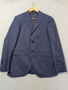 Stonehouse Wool Blazer Men's S-36 Blue Made In Italy Zignone